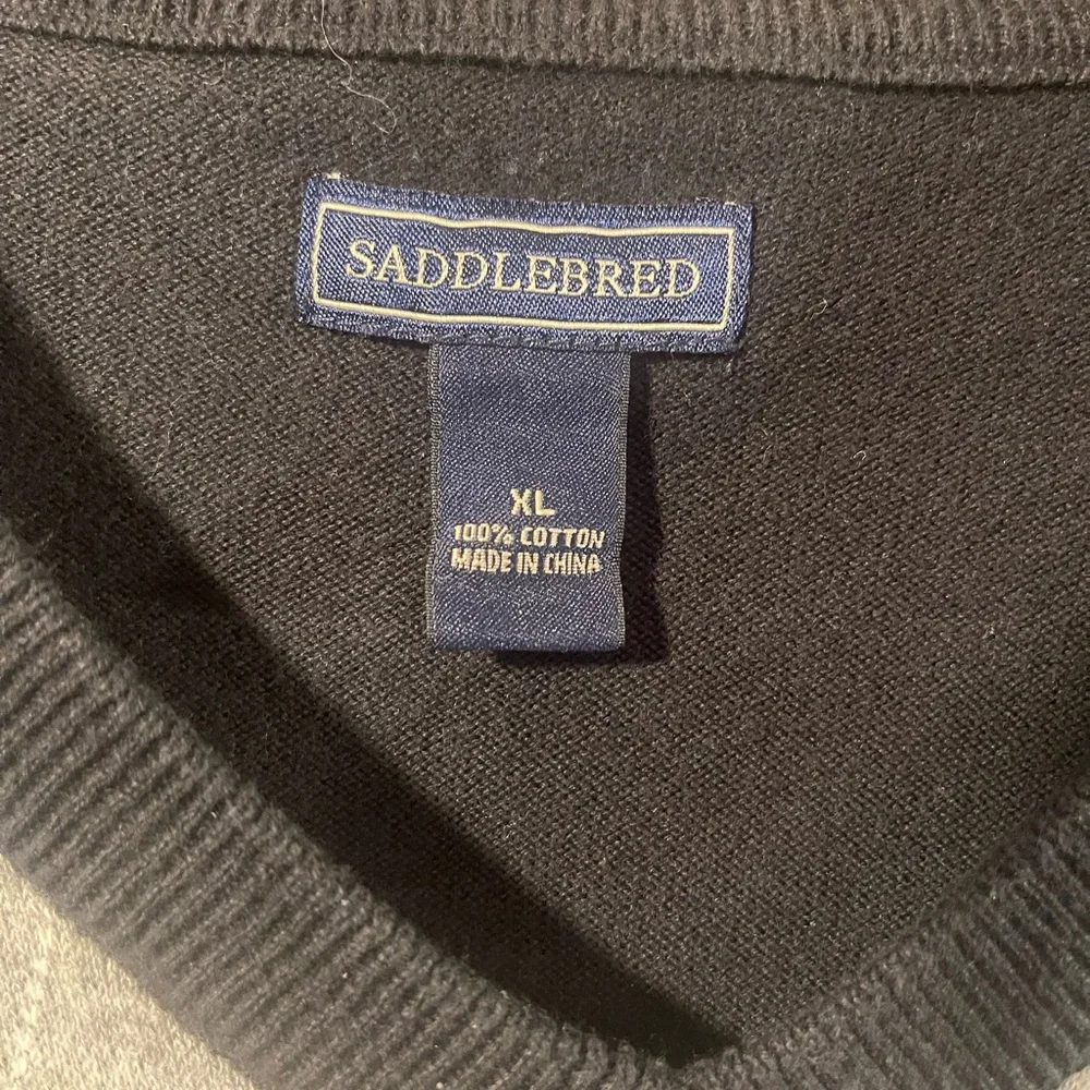 Saddlebred Black and Gray Argyle V-Neck Sweater Vest - Picture 3 of 4